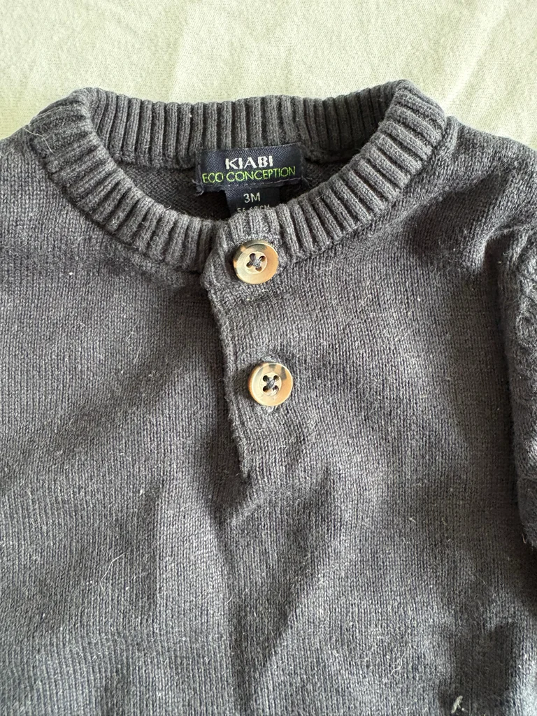 Pull en maille KIABI Éco-conception Anthracite - 3 Mois – photo 3